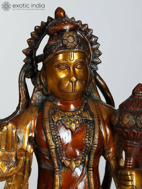 24" Lord Hanuman Idol in Ashirvaad Mudra | Brass Statue