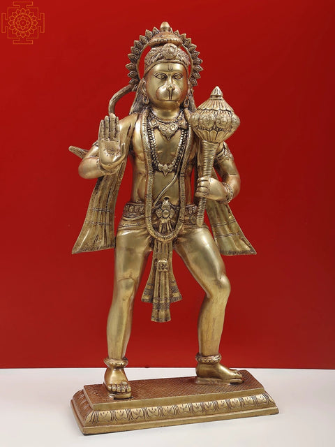 24" Lord Hanuman Idol in Ashirvaad Mudra | Brass Statue