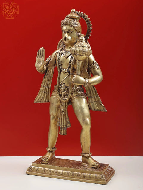 24" Lord Hanuman Idol in Ashirvaad Mudra | Brass Statue