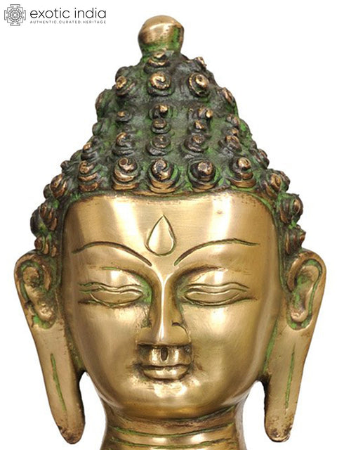 13" Blessing Buddha (Robes Decorated with Flowers) In Brass | Handmade | Made In India