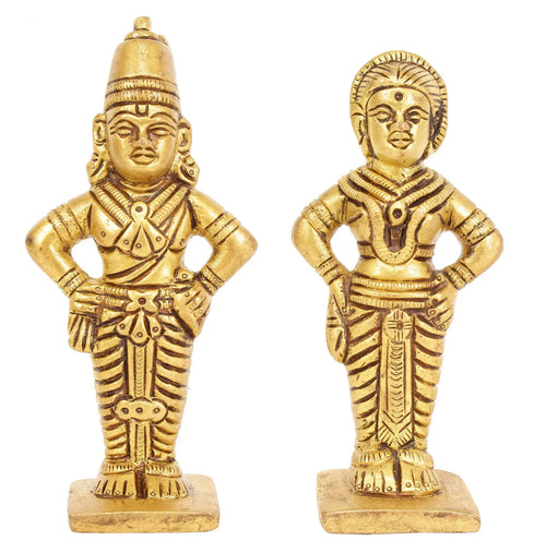 Lord Vitthal and Rukmini Brass Statue Handmade