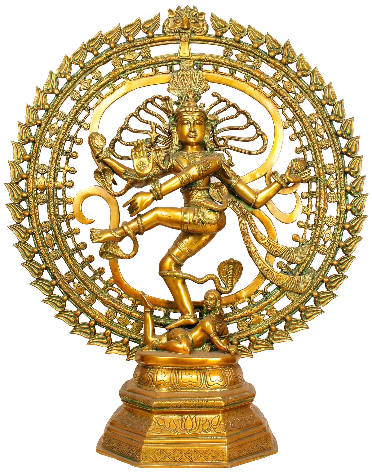 30" Large Size Nataraja With Om In Brass | Handmade | Made In India