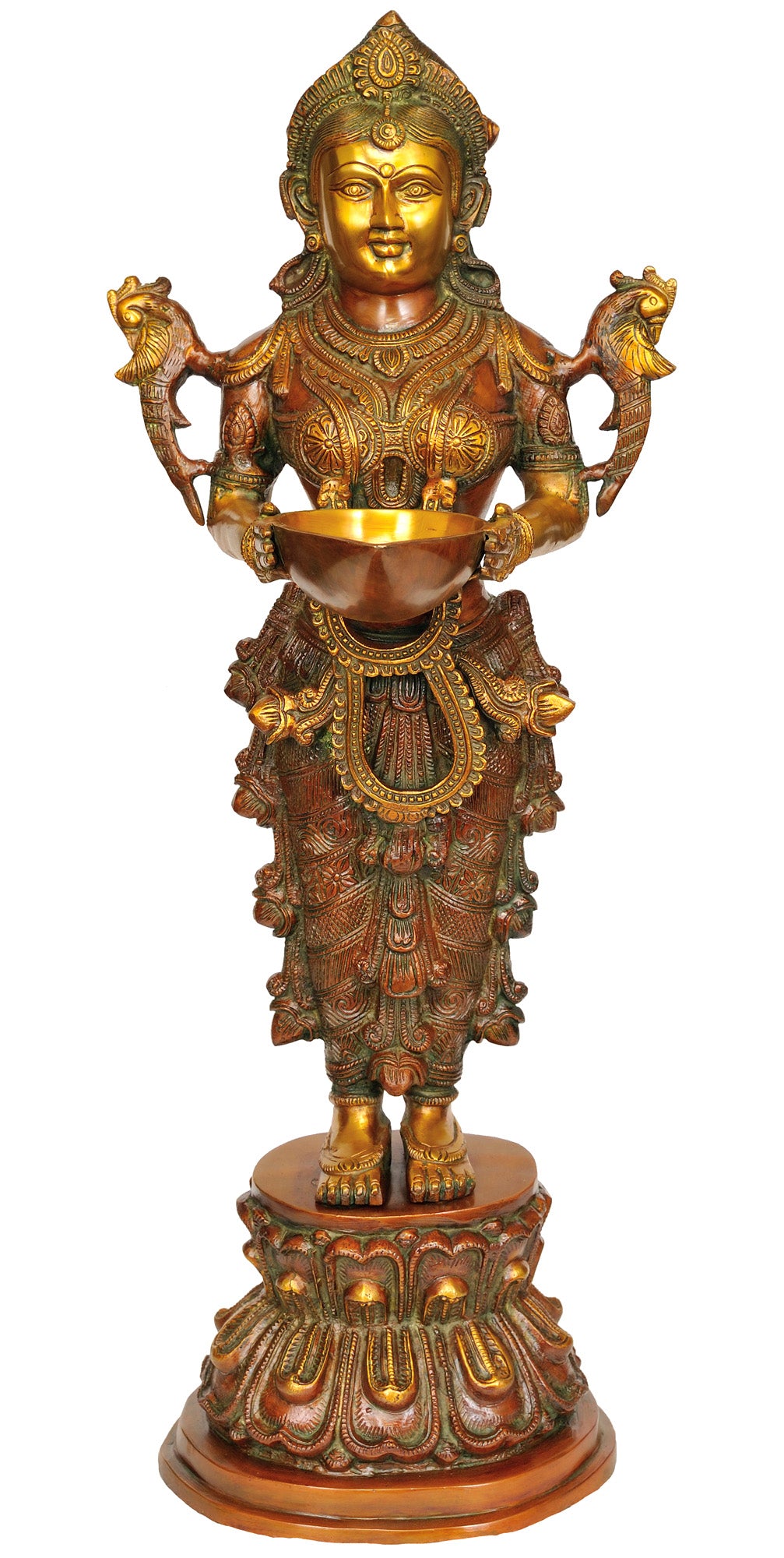 25" Deeplakshmi Handmade Brass Sculpture for Pooja