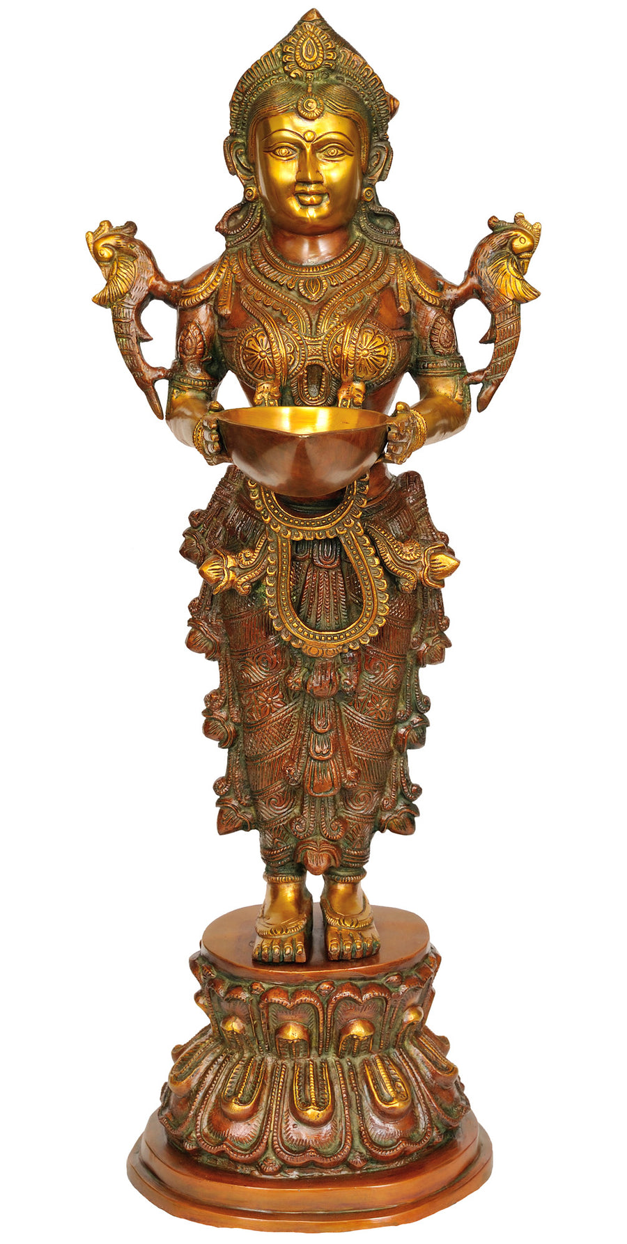25" Deeplakshmi Handmade Brass Sculpture for Pooja