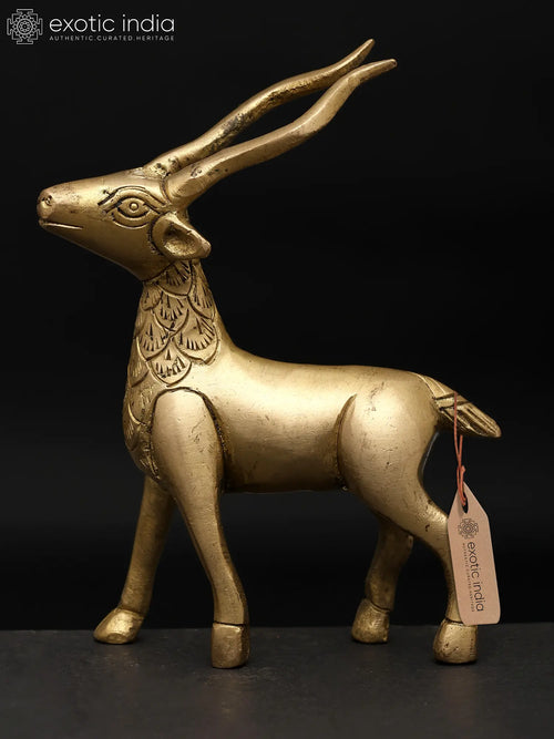 4" Small Antelope Handmade Brass Decorative Statue