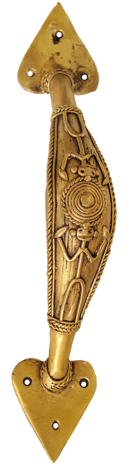 9" Handmade Tribal Brass Door Handle from Bastar