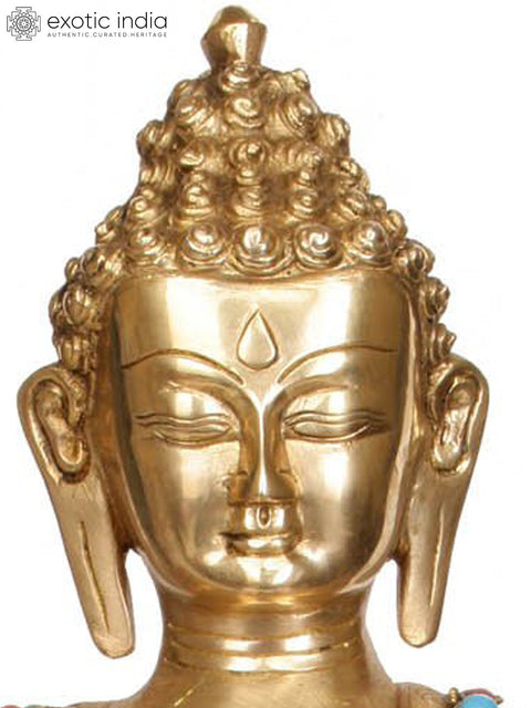 17" Tibetan Buddhist Deity Medicine Buddha Brass Idol | Handmade | Made In India