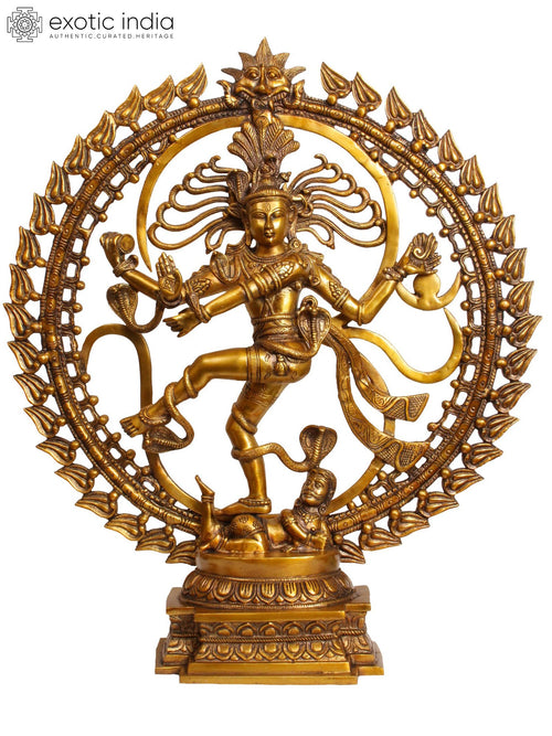 25" Om Nataraja Handmade Brass Sculpture