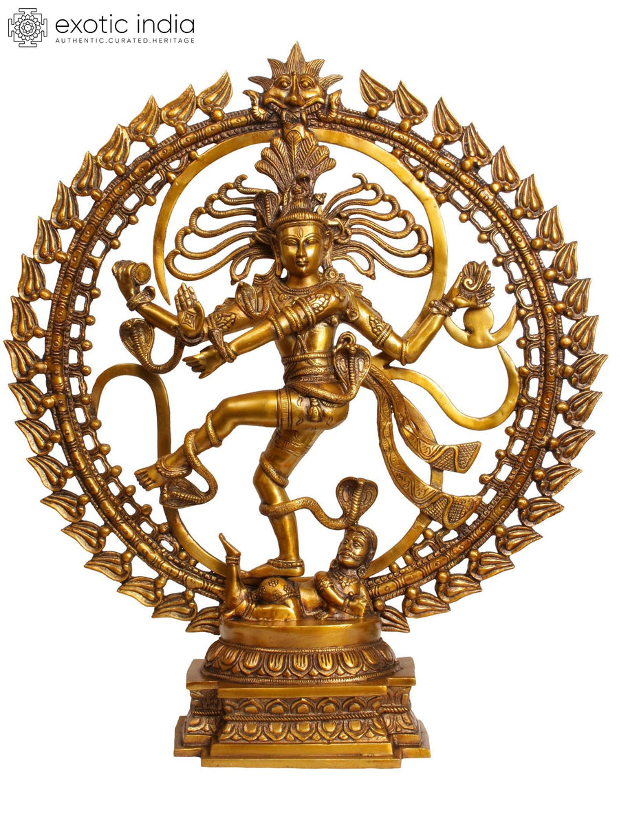 25" Om Nataraja Handmade Brass Sculpture