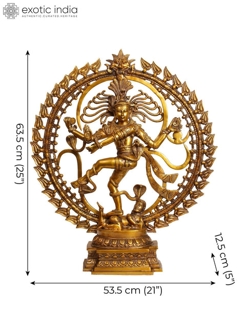 25" Om Nataraja Brass Sculpture | Handmade | Made in India