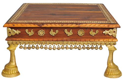 Brass Pedestal with Ghungroos Chowki Handmade Statue