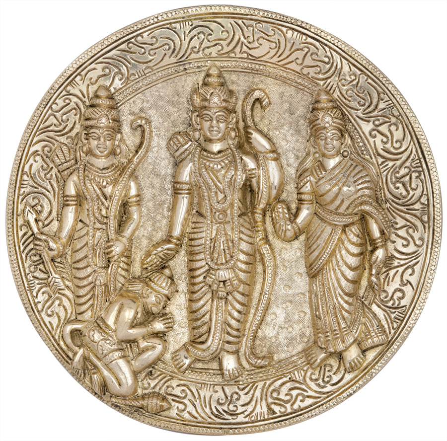 7" Rama Durbar Brass Wall Hanging Handmade