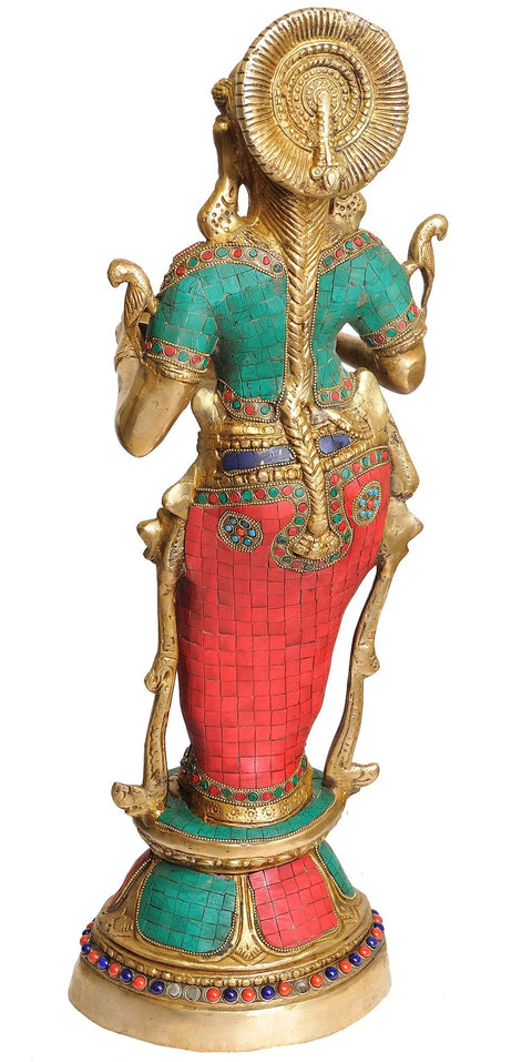 24" Deeplakshmi Brass Statue | Handmade | Made in India