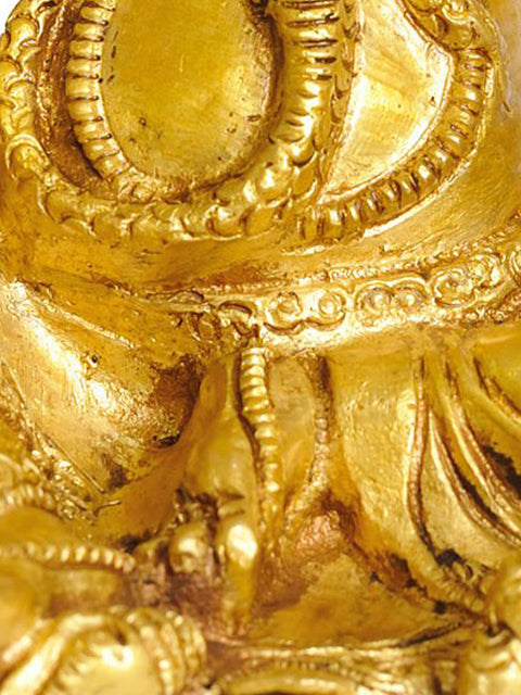 8" Kubera - The God Who Gives Money (Tibetan Buddhist Deity) In Brass | Handmade | Made In India