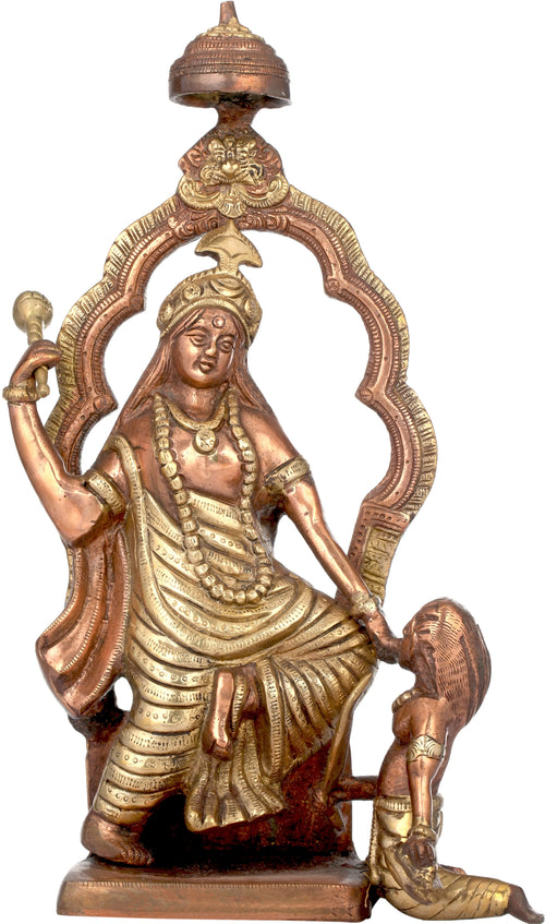 14" Handmade Brass Bagalamukhi Mahavidya Statue
