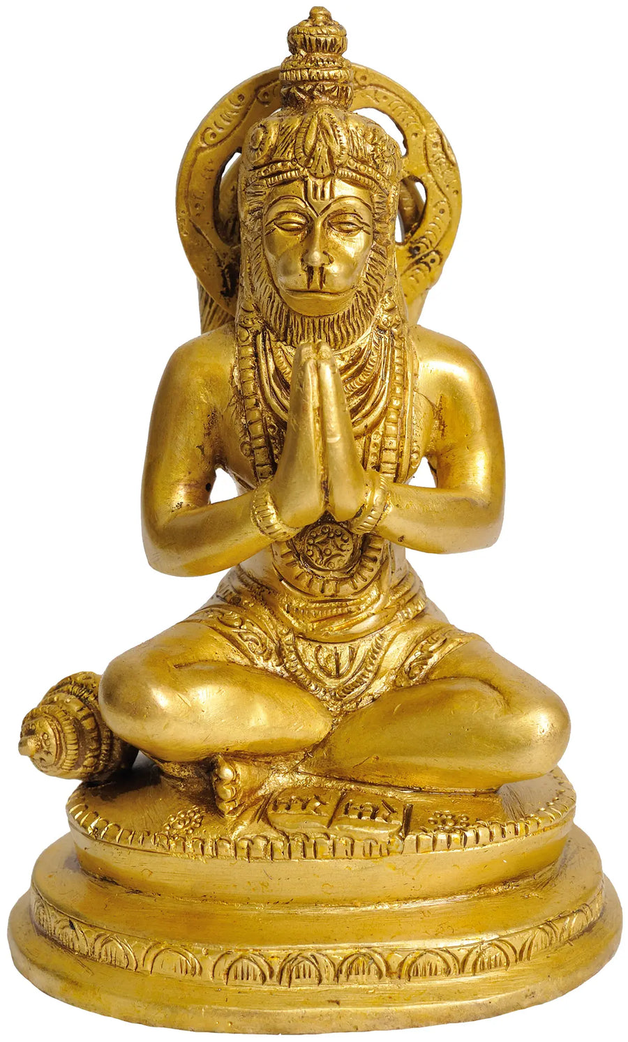5" Handmade Lord Hanuman Brass Statue for Pooja