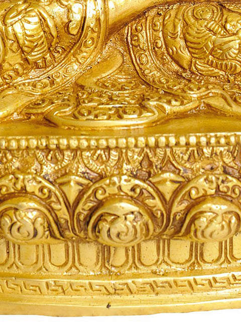 12" Blessing Buddha (Robes Decorated with the Scenes of His Life) In Brass | Handmade | Made In India