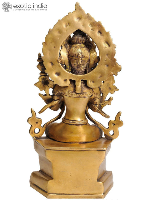 11" Tibetan Buddhist Maitreya Buddha - The Only Deity Seated with His Legs Down In Brass | Handmade | Made In India
