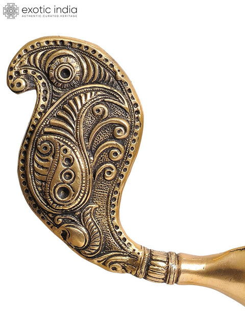 13" Stylized Conch on Stand In Brass | Handmade | Made In India