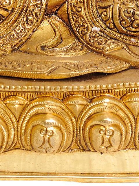 14" Tibetan Buddhist Deity Blessing Buddha with Beautifully Carved Robe In Brass | Handmade | Made In India