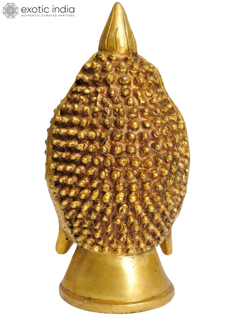 7" Lord Buddha Head In Brass | Handmade | Made In India