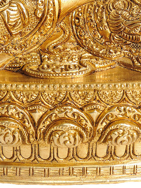 12" Tibetan Buddhist Blessing Buddha (Robe Decorated with Images from His Life) In Brass | Handmade | Made In India