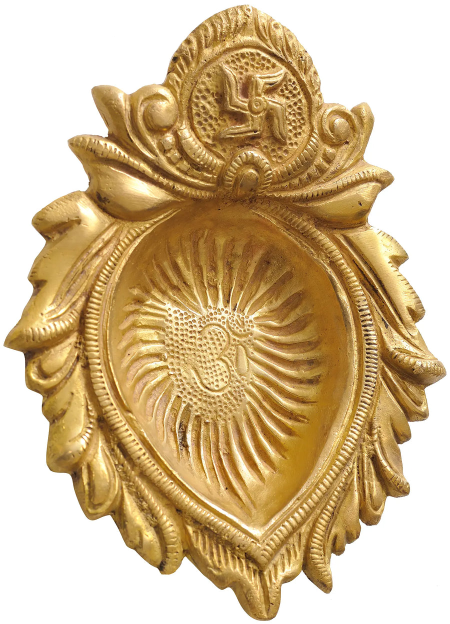Brass Diya Statue for Home Pooja and Decor