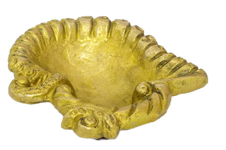 2" Om Brass Diya Handmade Oil Lamp
