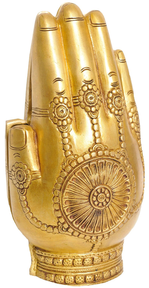 8" Radha Krishna in a Pair of Folding Hands in Brass | Handmade | Made in India