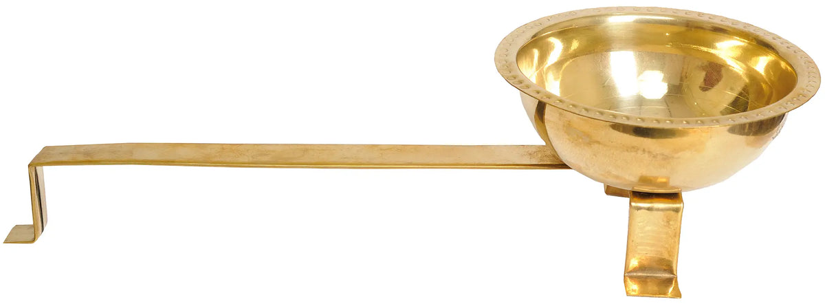 3" Hand-Held Big Brass Aarti Diya | Handmade | Made In India