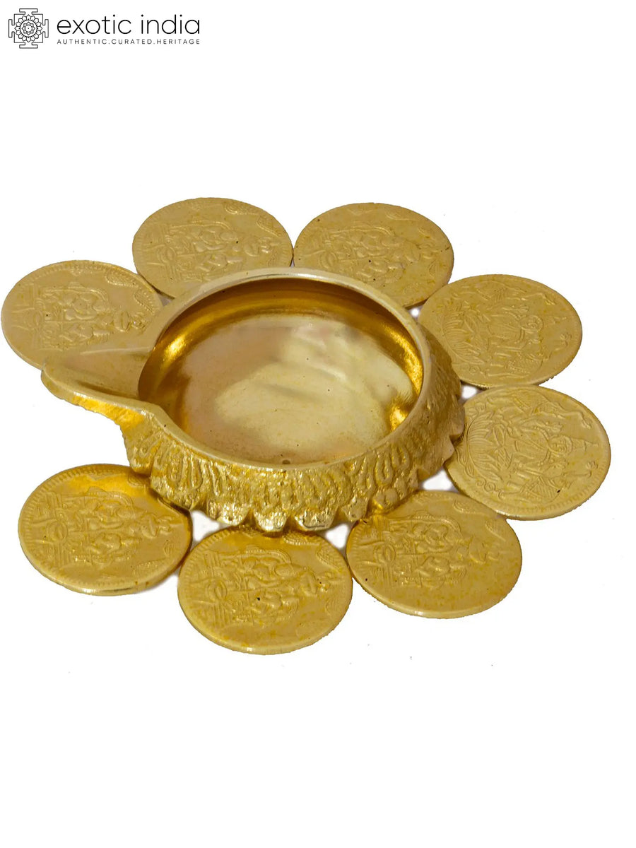 Brass Ashtalakshmi Diya for Pooja