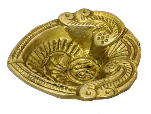 3" Brass Puja Diya Handmade Oil Lamp Idol