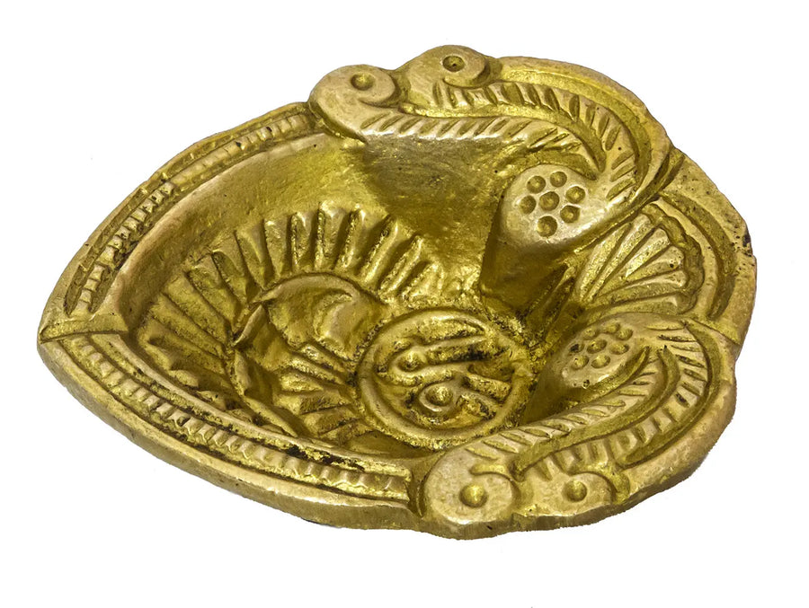 3" Brass Puja Diya Handmade Oil Lamp Idol
