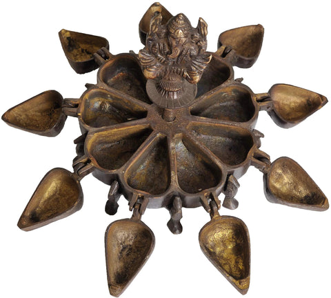 5" Sri Ganesh Brass Ritual Box with Lids | Handmade | Made in India