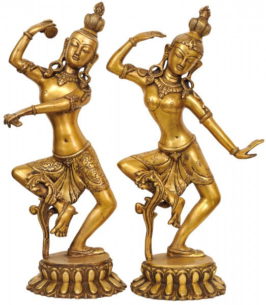 16" Dancing Shiva Parvati Handmade Brass Idol