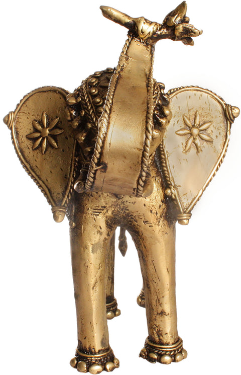 Elephant with a Lotus Flower for Offering (Tribal Statue)