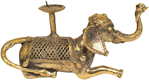 Tribal Elephant Figurine Candle Stand