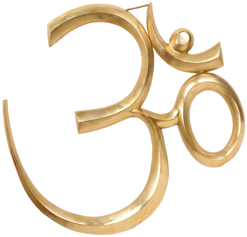 31" Large Brass Om Wall Hanging Statue Handmade