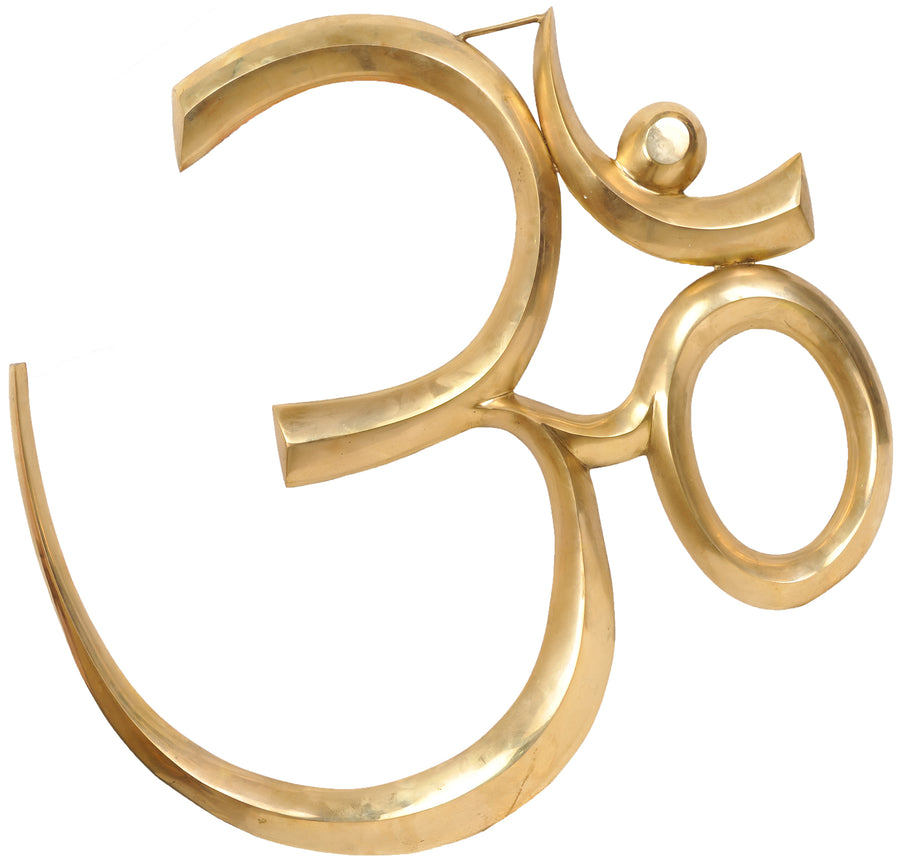 31" Large Brass Om Wall Hanging Statue Handmade