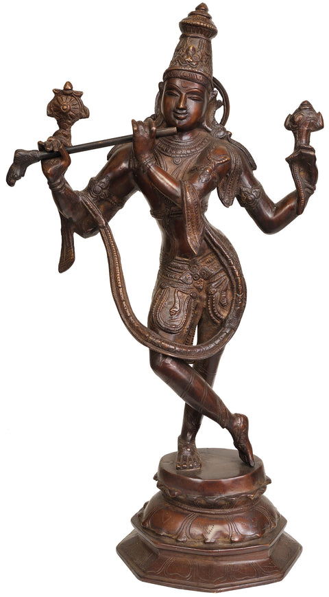 18" Cosmic Form of Lord Krishna In Brass | Handmade | Made In India