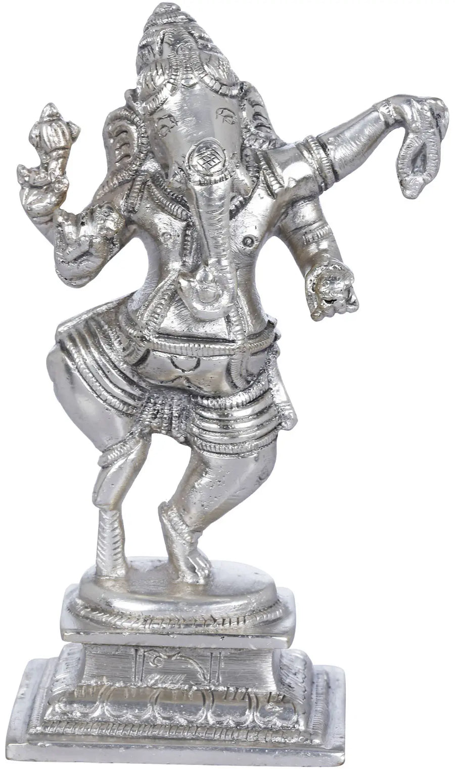 4" Dancing Ganesha Brass Sculpture Handmade