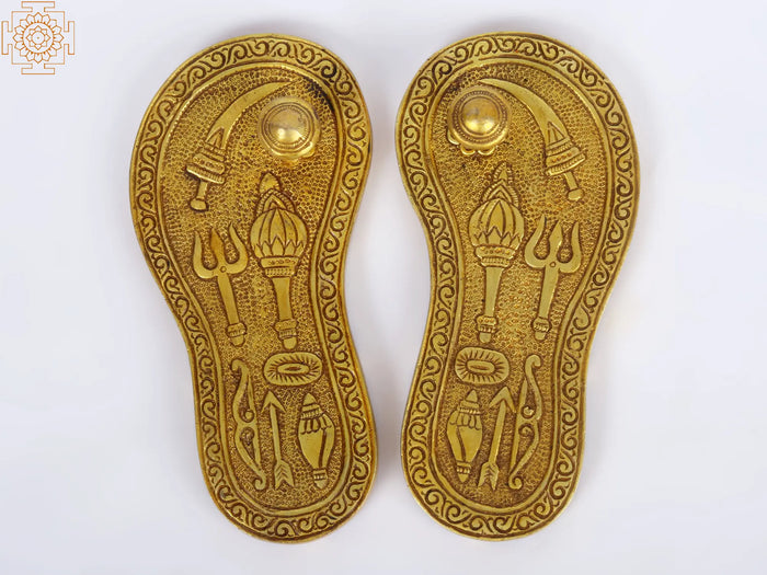 6" Charan Paduka (Khadau) in Brass | Handmade | Made in India