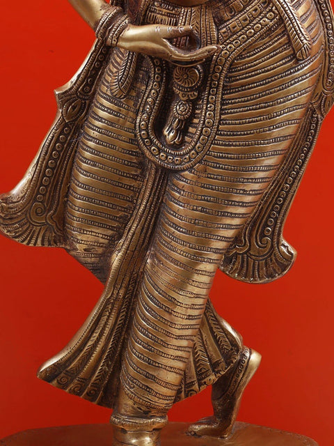 36" Lady with a Mirror in Brass | Handmade Artisan Crafted Idol