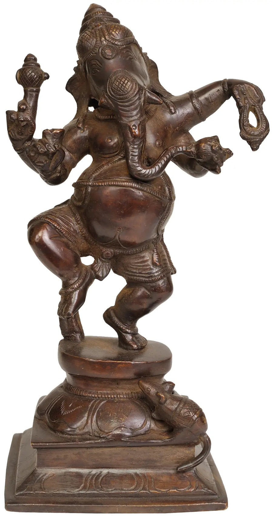 9" Dancing Ganesha Handmade Brass Statue