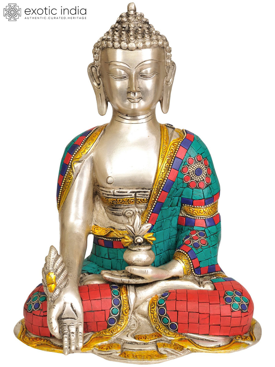 10" Medicine Buddha Tibetan Brass Statue Handmade