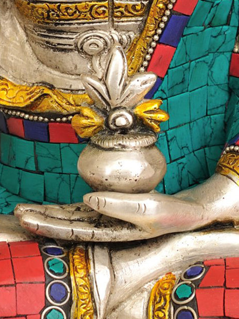 10" The Medicine Buddha (Tibetan Buddhist Deity) In Brass | Handmade | Made In India