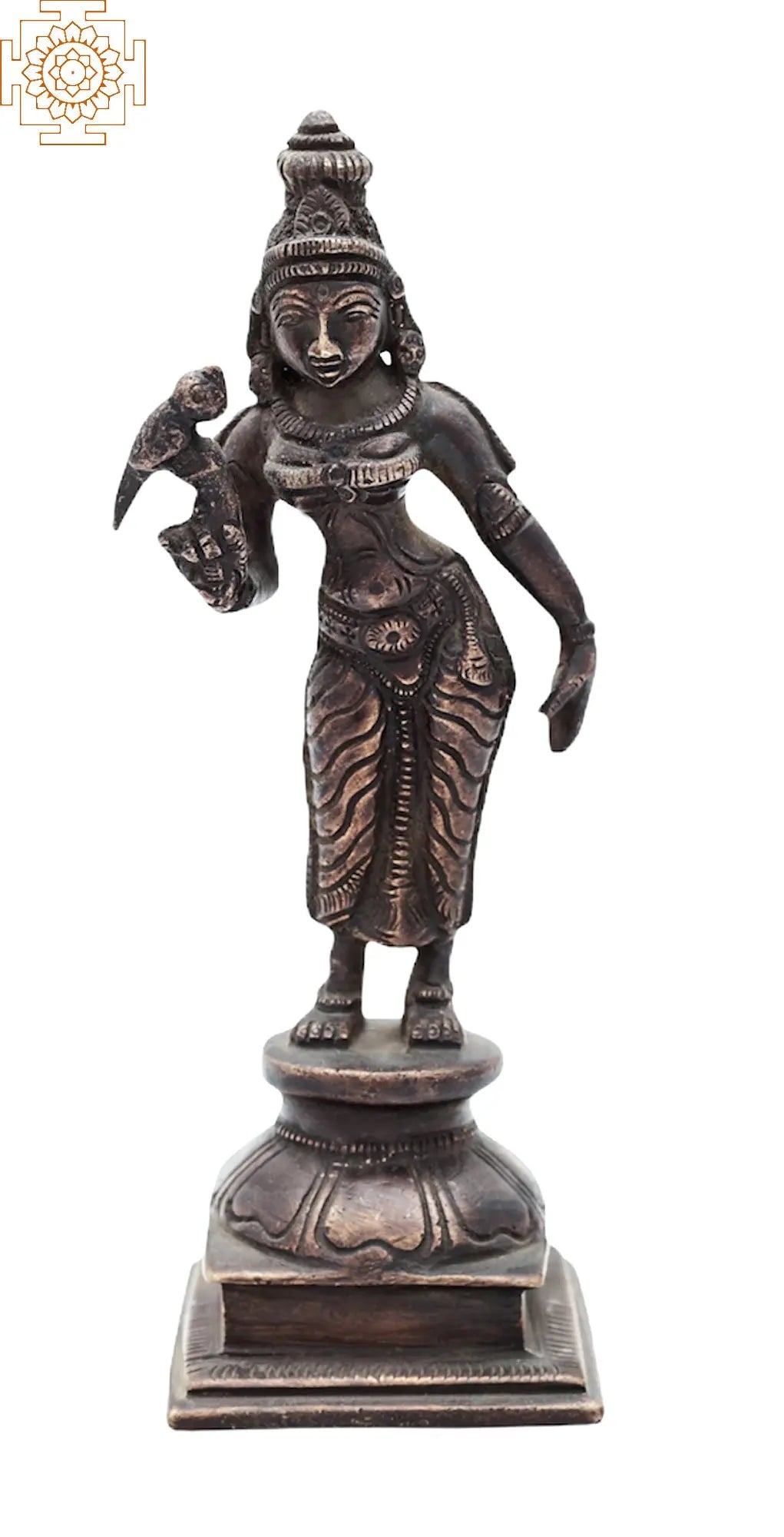 6" Devi Meenakshi Brass Statue | Handmade | Made in India