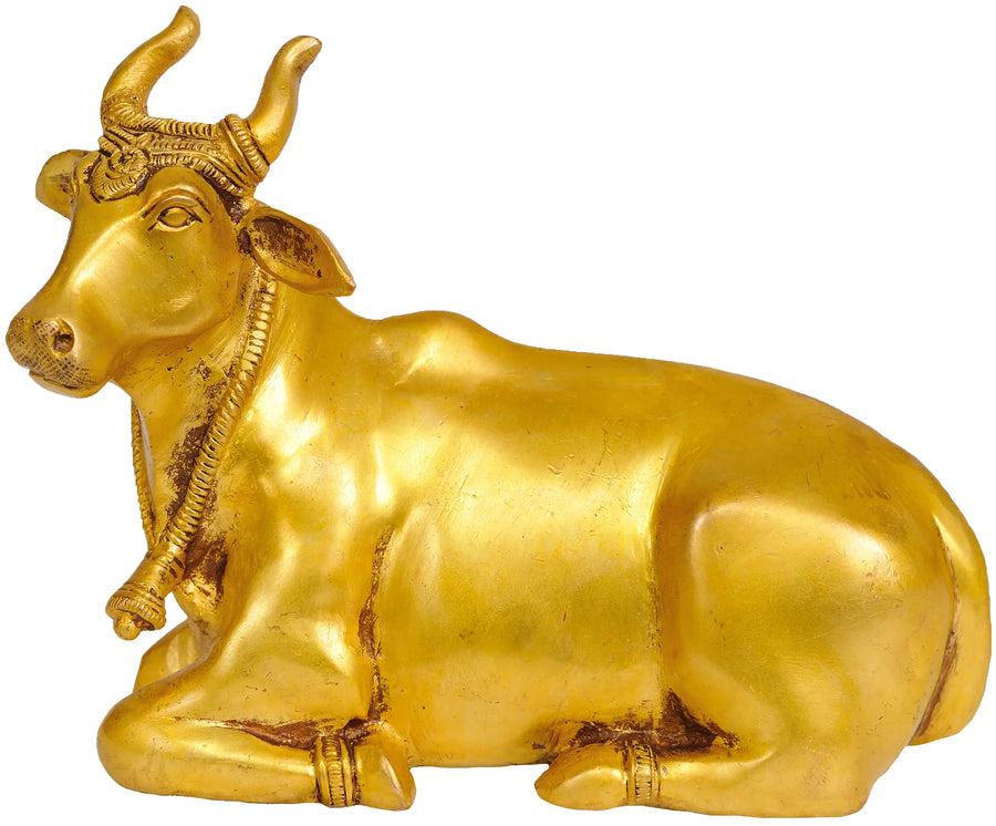 5" Krishna's Cow Handmade Brass Statue