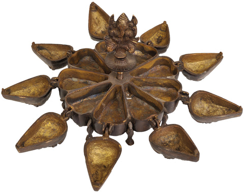 7" Brass Lord Ganesha Ritual Box with Lids | Handmade | Made in India