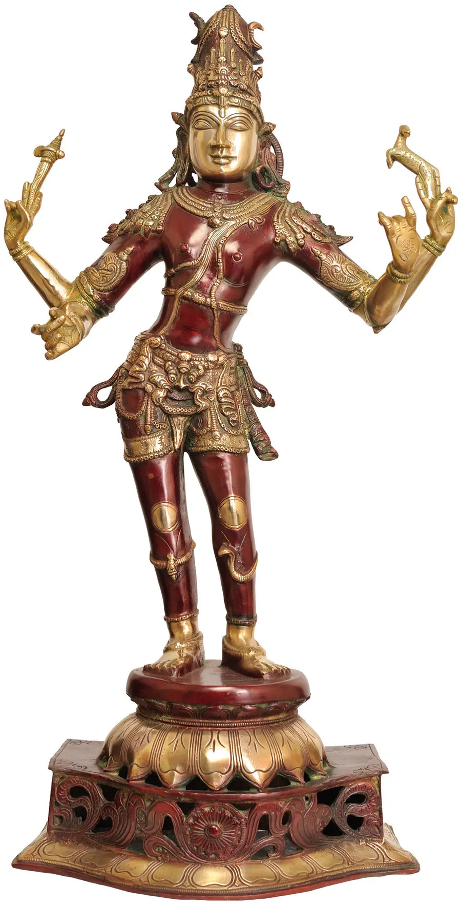 31" Large Bhagawan Shiva Pashupatinath Handmade Brass Statue